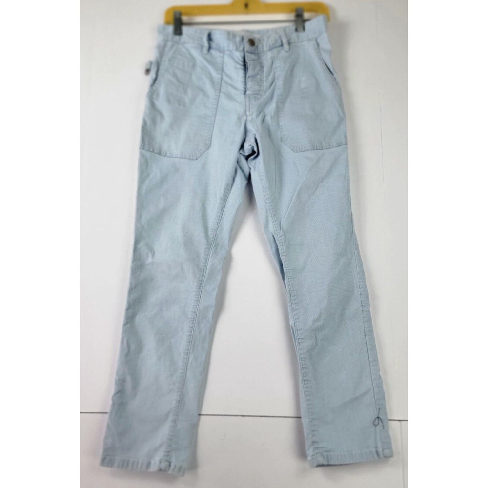 Zadig & Voltaire women striped blue capri straight legs cotton size 34 pants